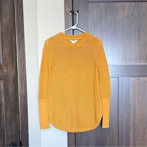 Dakini Women’s Open Weave Pullover Long Sleeve Sweater Golden Yellow Size XS